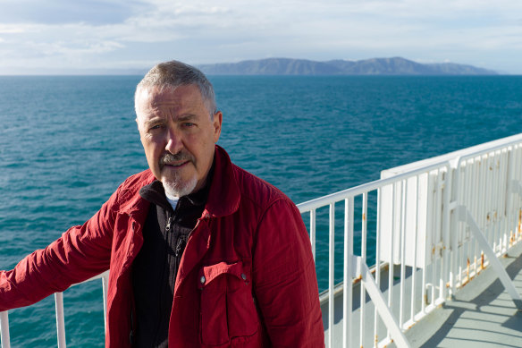 Presenter Griff Rhys Jones sets sail on the travel show Griff's Great Kiwi Road Trip, during which he visits White Island.