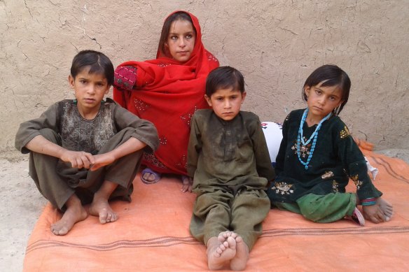 Some of the children of deceased Afghan villager, Ali Jan, and his wife, Bibi Dhorko.