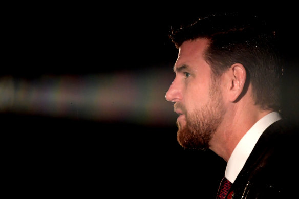 Ben Roberts-Smith speaks on Anzac Day, 2017 in Melbourne.