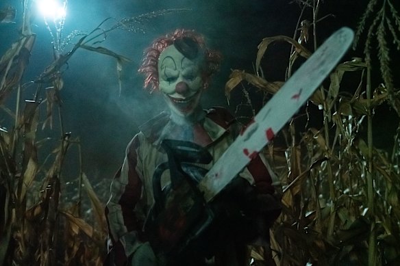 Clown in a Cornfield at first delivers what it promises.