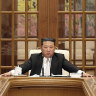 North Korean leader Kim Jong-un ordered the nationwide lockdown at a meeting of the politburo on Thursday.