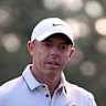 Rory McIlroy, of Northern Ireland, waves after making a putt on the 14th hole during the third round at the Masters golf tournament, Saturday, April 12, 2025, in Augusta, Ga. (AP Photo/Julia Demaree Nikhinson)