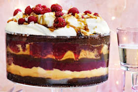 Danielle Alvarez's chocolate, coconut butterscotch and raspberry trifle recipe for Good Food.
