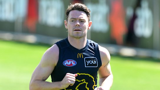 Lachie Neale at training on Tuesday.
