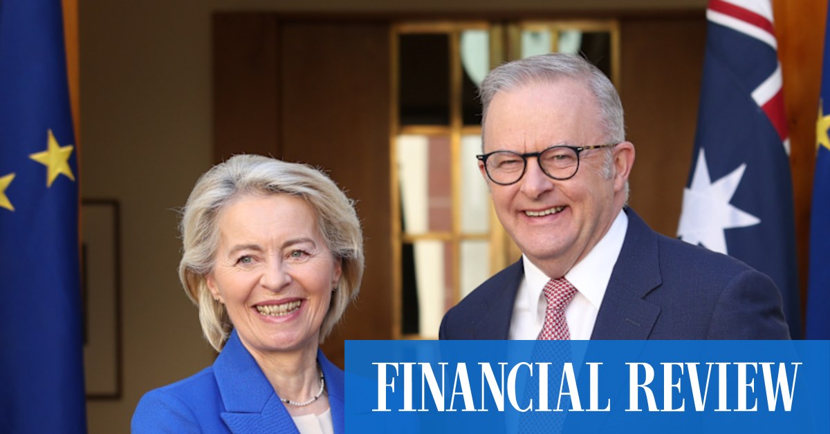 European Commission President Ursula von der Leyen says Australia’s and Europe’s security are intertwined, and Australians are no longer protected by their isolation.