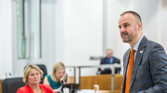 ACT Chief Minister Andrew Barr says despite a deficit forecast next year, his budget is still 'balanced'.