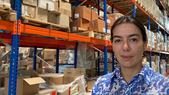 Marianna Bilyk in the Volunteer and Help Centre she runs in western Ukraine.