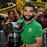 SYDNEY, AUSTRALIA - FEBRUARY 01:  Socceroos captain Mile Jedinak poses with the Asian Cup during celebrations at Westfield Sydney on February 1, 2015, after the Socceroos won the 2015 Asian Cup last night, in Sydney, Australia.  (Photo by Mark Metcalfe/Getty Images)