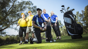 Don Duncan and Ron Caldwell of the Oakleigh Veterans Golf Club, Mary Harbour, Kris Gaczewski and Tracey Gardner of the Oakleigh Golf Club are furious at a Monash council plan to turn their home golf course into parkland. 