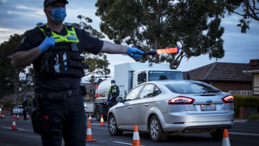Police begin day one of postcode lockdown enforcement in hotspot suburbs around Melbourne last week.