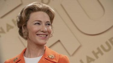 Emmy-nominated actress Cate Blanchett as Phyllis Schlafly in Mrs America.