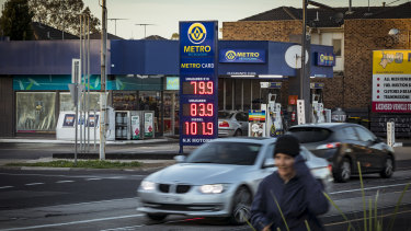 The price at a Brunswick service station on Tuesday morning.