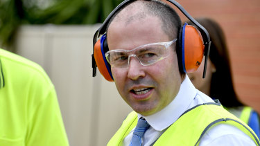 Treasurer Frydenberg out spruiking his budget on Tuesday.