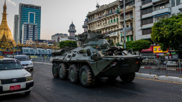 Myanmar Coup Army Deploys Tanks And Armoured Vehicles To Confront Protesters