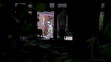 Fire fighters attend the scene of a fire in Sandringham Primary School.