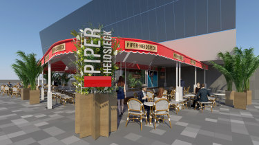 An artist’s impression of the Piper-Heidsieck champagne bar at the Australian Open which will include floral installations by celebrity florist Katie Marx. 