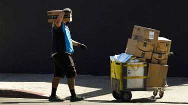 An Amazon employee at work. The group originally planned to lead a broader strike among retail workers but switched to a boycott.