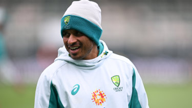 Usman Khawaja batted first in the nets on Wednesday evening.