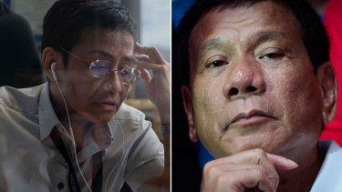 Maria Ressa bacznie obserwuje prezydenta Filipin Rodrigo Duterte.