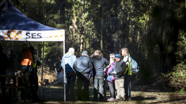 Locals join the search on Tuesday.