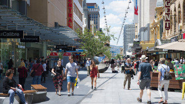 Adelaide's Rundle Mall. South Australia has overtaken Queensland.
