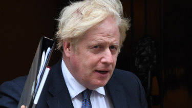 British Prime Minister, Boris Johnson leaves Number 10 Downing Street.