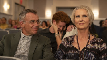 The look of love? Steve (David Eigenberg) and Miranda (Cynthia Nixon) haven’t had sex in years. The same can’t be said for their son, Brady (Niall Cunningham).