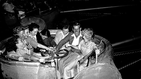 Night scenes from Luna Park in Sydney  in the late 1930s