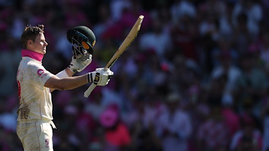 Steve Smith after reaching 100 at the SCG.