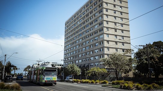 150 Victoria Avenue in Albert Park – which houses elderly residents - was one of seven towers announced on Thursday to be demolished in coming years. 