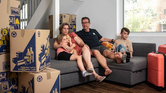 Melanie and Richard Davie, with their children Liam, 8, and six-year-old Lucy at their Penshurst home.