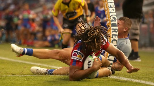 Dominic Young scores for the Knights.
