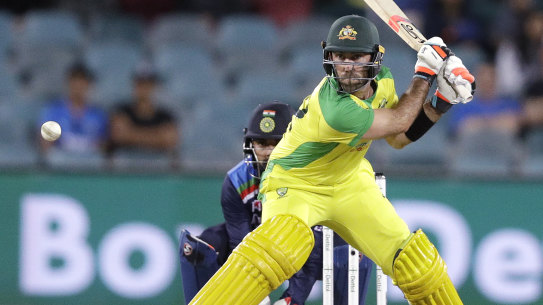 A reverse sweep that travelled 100m for six was a highlight of Glenn Maxwell's innings.