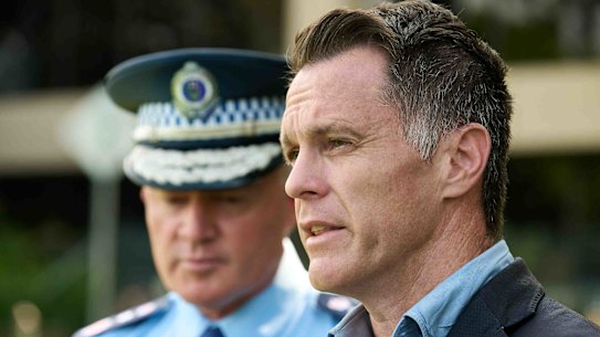 NSW Premier Chris Minns and Police Commissioner Mal Lanyon speak to the media about the rally on Saturday.