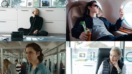 Elizabeth Holmes portrayed by Amanda Seyfried in The Dropout, and Adam Neumann portrayed by Jared Leto in WeCrashed.
