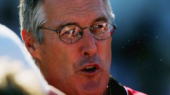 Matthew Rendell pictured speaking to Saints players as assistant coach in 2005. 