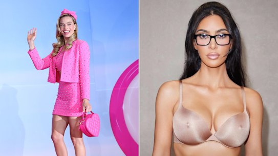 Margot Robbie in the pink in the year’s top colour as Barbie. Kim Kardashian in her new bra “with a built-in nipple”.
