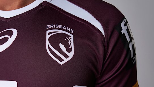 Jesse Arthars models the new Brisbane Broncos jersey for season 2026.