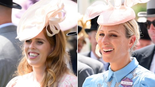 Day one of Royal Ascot: Zara Tindall in Rebecca Vallance; Princess Eugenie in Beulah.