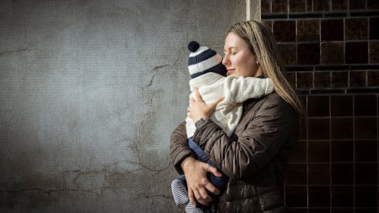 Mother of two and Neuroscientist Natalia Egorova Brumley with her 6-month-old son