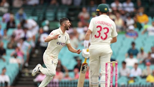 Mark Wood took Labuschagne’s wicket on Wednesday. 