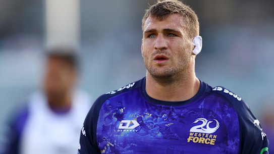 Nick Champion de Crespigny will spearhead the Force pack when they take on the Lions on Saturday.