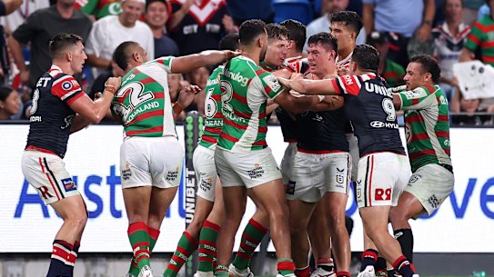 Joseph Manu in the middle of the late melee.