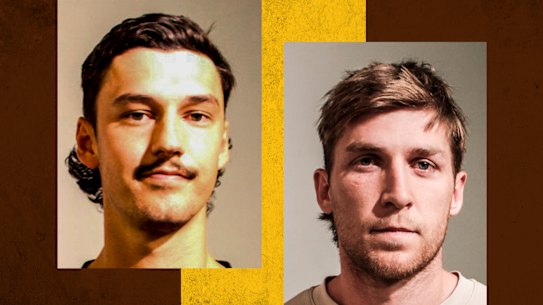 Hawthorn footballers Connor Macdonald and Dylan Moore after their arrest in Arizona.