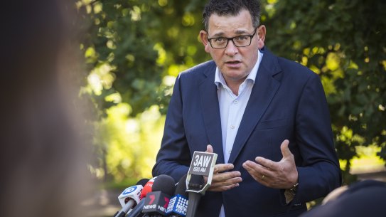 Daniel Andrews announcing an easing of restrictions on Tursday