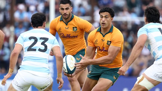 Joseph-Aukuso Suaalii in action against Argentina.