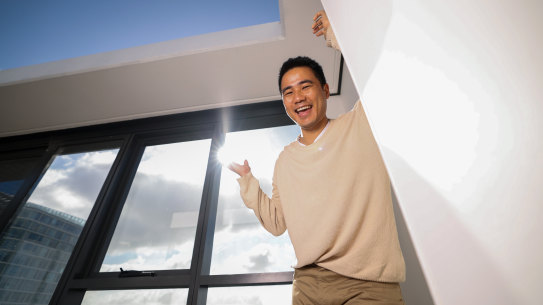 Rob Chan at his North Sydney apartment building.