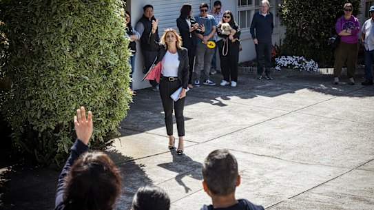 First home buyers competed for a two-bedroom unit in Cheltenham at auction on Saturday, which sold for $700,000.