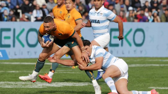 Cooper on attack for Australia.