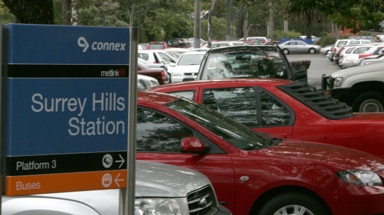 The carpark at Surrey Hills railway station in Josh Frydenberg’s electorate of Kooyong.